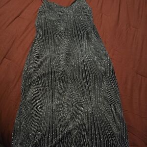 Zenobia Black and Silver Cocktail Dress